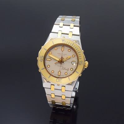 BREITLING Tabarly Armbanduhr Referenz 80770, Schweiz um 1990, quarz, Edelstahlgeh. inkl. orig. Gliederband m. Faltschl., Boden u. Krone verschr., ...