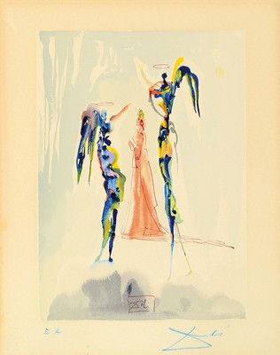 Salvador Dali, 1904-1989, Farbxylographie aus der Serie "La Divine Comedie" von 1960, "Chant 27: Gloria patri" aus "Le ...
