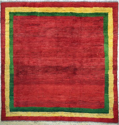 Gabbeh alt, Persien, ca. 50 Jahre, Wolle auf Wolle, ca. 207 x 204 cm, EHZ: 1-2