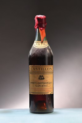 1 Flasche 1878 Pinet Castillon Vintage Cognac , Grande Fine Champagne Cognac, Upper Mid shoulder, aus Mannheimer Gastronomiebesitz, erworben in den ...