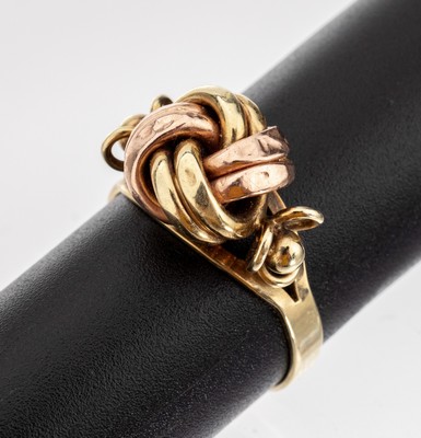 14 kt Gold Ring, GG/RG 585/000, Ringkopf inKnotenform, RW 58, ca. 3.3 g
