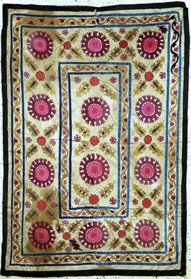Uzbek Susani, Uzbekistan, um 1900, Seiden-Stickerei, ca. 205 x 145 cm, EHZ: 4