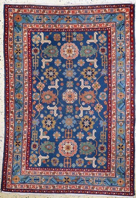 "Blattgabel-Schirwan", Rußland, Mitte 20.Jhd, Wolle auf Baumwolle, ca. 176 x 123 cm,EHZ: 3