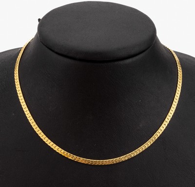 14 kt Gold Collier, GG 585/000, L. ca. 50 cm, Karabinerschliesse, ca. 6.2 g