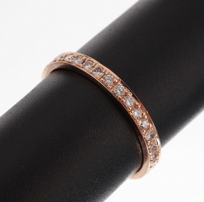 14 kt Gold Brillant-Memoryring, RG 585/000,35 Brillanten zus. ca. 1.00 ct Weiß/si, RW 59,ca. 1.8 g