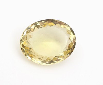 Loser Lemoncitrin, ca. 91.03 ct, ovalfacett.
