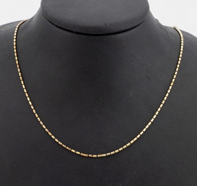 14 kt Gold Collier, GG 585/000, L. ca. 47 cm, ca. 5.1 g, Federringschließe, reinigungsbed.