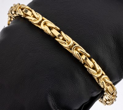 18 kt Gold Armband, GG 750/000, L. ca. 20.5cm, Kastenschloss mit 2 Sicherheitsachten, ca.73.7 g