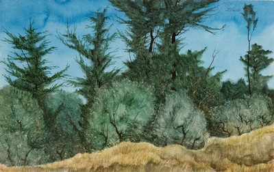 Franz Lenk, 1898 Langenbernsdorf-1968 Schwäbisch-Hall, Waldlandschaft, Aquarell auf Papier, rechts oben sign. und dat. 27, ca.23x36cm, PP, u.Gl., R. ...