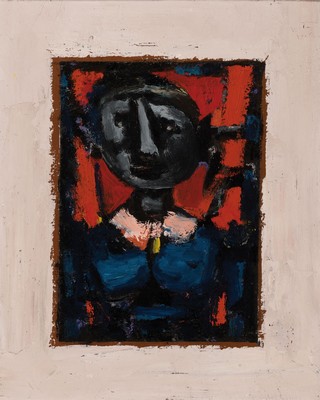 Walter Klose, 1921 Jägerndorf-2003 München, 2 Porträts, Frauenbildnis von 1959, verso signiert, Öl/Platte, 17,5x12,5 cm, Rahmen 30x26 cm; ...