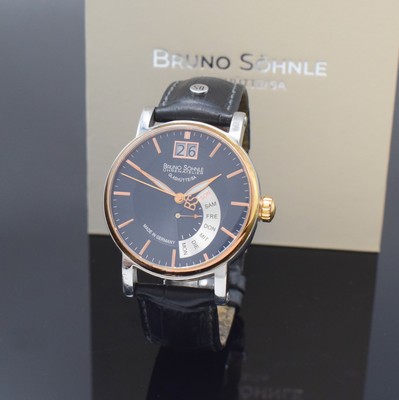 BRUNO SÖHNLE Pesaro Herrenarmbanduhr in Stahl/Gold, Deutschland um 2008, quarz, beids. vergl. Geh., Saphirglas, Boden 6-fach verschr., Krone ...