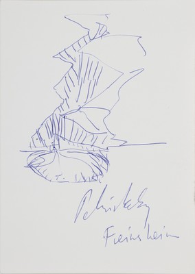 Per Kirkeby, 1938-2018, kleine Zeichnung, Kugelschreiber auf festem Papier, handsign. und bez.: Freinsheim, ca. 15x10cm