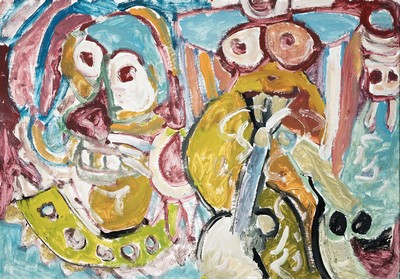 Miklos Nemeth, 1934-2012, Erotikus Delenet, Acryl/Malkarton, rückseitig signiert und betitelt, ca. 70x100cm, R. ca. 78x108cm