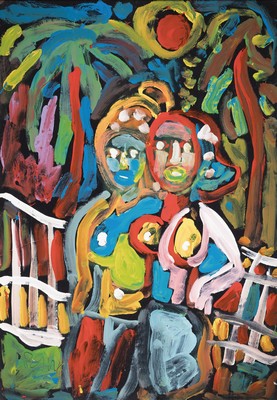 Miklos Nemeth, 1934-2012, ohne Titel, Öl/Malkarton, rückseitig signiert und bezeichnet, ca. 100x70cm, R. ca. 108x78cm