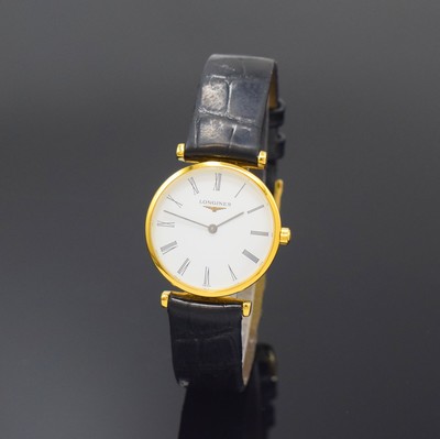 LONGINES La Grande Classic vergoldete Damenarmbanduhr Referenz L4 209 2, Schweiz um 2000, quartz, 2-tlg. Geh., über Boden 6- fach verschr., orig. ...