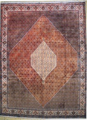 Bidjar Kork fein, Persien, Ende 20.Jhd, Korkwolle auf Baumwolle, ca. 400 x 300 cm, verblaßt, EHZ: 1-2