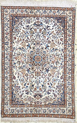 Nain fein (6 La), Persien, Anfang 20.Jhd, Korkwolle mit Seide, ca. 122 x 82 cm, ca. 1,0 Mio. Kn/qm, EHZ: 2