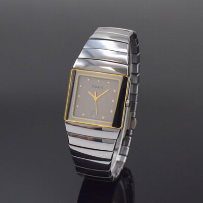 RADO Diastar Armbanduhr Referenz 152.0332.3, Schweiz um 1995, quarz, Keramikgehäuse inkl. Keramikband m. dopp. Faltschl. in Titan, graues Zifferbl. ...