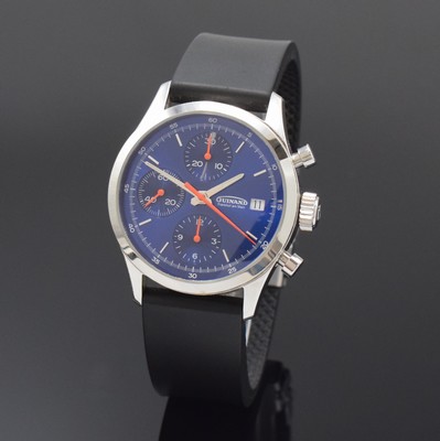 GUINAND auf 15 Stück limitierter Armbandchronograph Jubilee Edition in Stahl Referenz 155, Schweiz um 2020, Automatik, beids. vergl. Geh. inkl. ...
