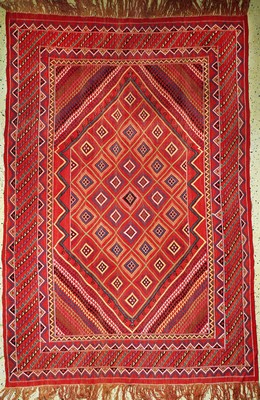 Sumakh Kelim, Tunesien, Mitte 20.Jhd., Wolle auf Wolle, ca. 285 x 196 cm, EHZ: 2