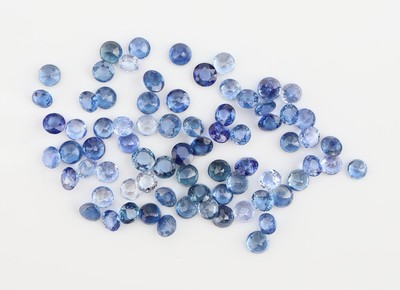 Lot lose Saphire, ca. 18.75 ct, rundfacett.in versch. Grössen und Farbnuancen, Ausfassware