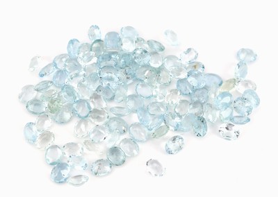 Lot lose Aquamarine, ca. 28.53 ct, versch. Schliffformen und Grössen
