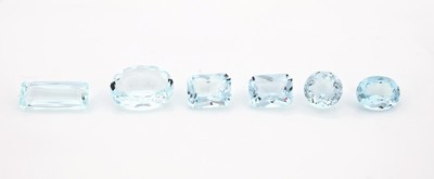 Lot 6 lose Aquamarine, ca. 14.52 ct, versch. Schliffformen und Grössen