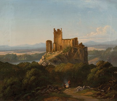 Eduard Grieben, 1813-1870 Berlin, Ruine der Burg Arenberg im Südharz, Öl/Lwd, mittig unten ligiert monogr., ca. 36x46cm, R. ca. 45x51cm