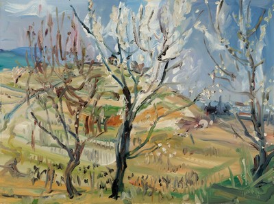 Georg Günther Zeuner, 1923 Dresden-2011 Speyer, Blüten an der Haardt, rückseitig so betitelt, Öl/Lwd, sign., ca. 60x80cm, R ca. 70x90cm