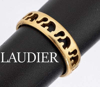 18 kt Gold LAUDIER Ring, GG 750/000, durchbrochen in Form von Elefanten, RW 52, ca.3.7 g