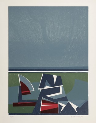 Rainer Dorwarth, 1924 Welver-2015 Freiburg, Farbholzschnitt, ohne Titel, Ed.64/115, signiert und datiert 1970, ungerahmtes Blatt 62x50 cm