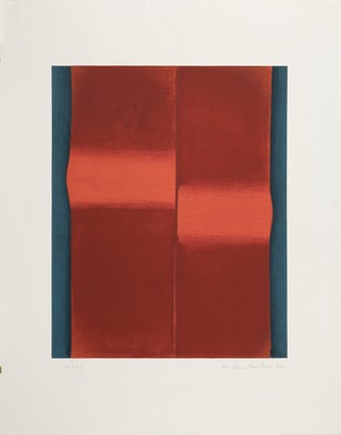 Walter Dambacher, 1911-1997 Stuttgart, Farblithographie, ohne Titel, abstrakt -flächige Komposition, Ed. 70/120, signiert und datiert 1975, ...