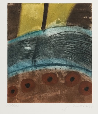 Jorge Machold, 1940 Chemnitz-2015 Berlin, Farbradierung, ohne Titel, Ed.107/320, signiert und datiert 1975, ungerahmtes Blatt 62x50 cm