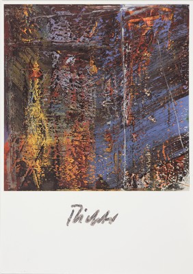 Gerhard Richter, geb. 1932 Dresden, Künstlerpostkarte, "Blau" (nach dem Gemälde von 1988), Gefälligkeitssignatur, Hrsg. Gebr. König, ...