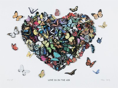 Rob Eric, 1954-2013, Love is in the Air, dreidimensionale Farblithographie, sign. und dat. 2009, num. 17/125, ca. 28x38cm, PP, u.Gl., R. ca. 42x52cm