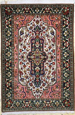 Ghom Kork, Persien, Ende 20.Jhd, Korkwolle mit Seide, ca. 157 x 100 cm, EHZ: 2
