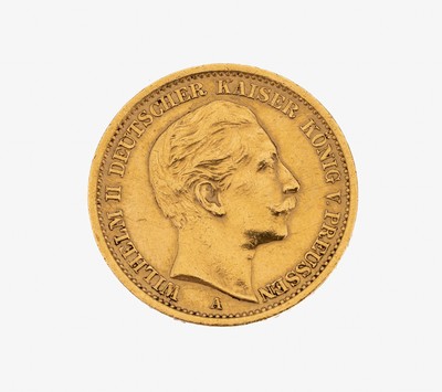 Goldmünze 20 Mark, Deutsches Reich, 1906, Wilhelm II. Deutscher Kaiser König von Preussen