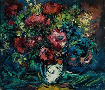 Robert Lauth, 1896-1985 Ludwigshafen, Blumenstillleben, Öl/Lwd, rechts unten signiert und dat. 64, ca. 60x70cm, R. ca. 73x 83cm