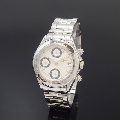 BAUME & MERCIER Automatikchronograph Referenz MV045208, Schweiz um 2006, Edelstahlgeh. inkl. Gliederband m. dopp. Faltschl., Boden, Krone und ...