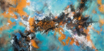 Marion Keller, geb. 1963 Eschwege, Deep, Mischtechnik auf Lwd, sign., ca. 70x140 cm, mit Echtheitszertifikat