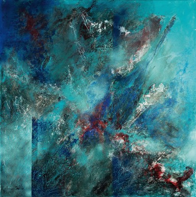 Marion Keller, geb. 1963 Eschwege, Conclusion, Mischtechnik auf Lwd, sign., ca. 100x100cm, mit Echtheitszertifikat