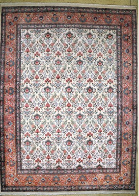 Lahor Kork fein, Indien, Ende 20.Jhd, Korkwolle auf Baumwolle, ca. 414 x 304 cm, EHZ: 1-2