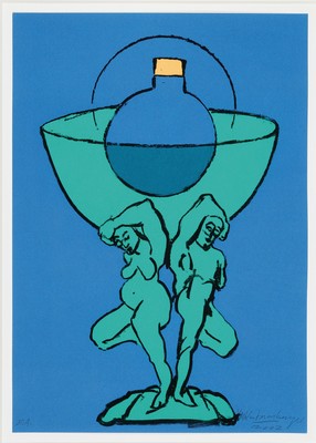 Lambert Maria Wintersberger, 1941-2013, Farbsiebdruck von 2002, handsign. und dat., ca. 42x29.5cm, PP, u.Gl., R. ca. 61x48cm