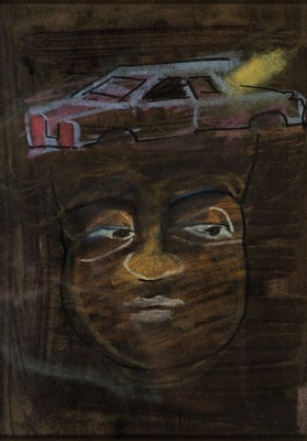 Lambert Maria Wintersberger, 1941-2013, Auto-Kopf, Ölkreide auf Karton, re. u. sign. und dat. 1997, rückseitig Nachlaßstempel, ca. 24x17cm, u.Gl., ...