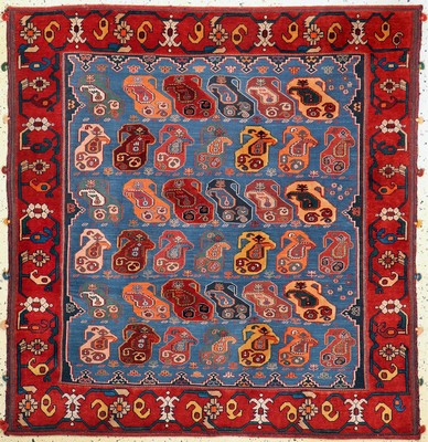 Feiner Sumakh"relief", Persien, Ende 20.Jhd, Wolle auf Wolle, ca. 158 x 150 cm, EHZ: 1-2