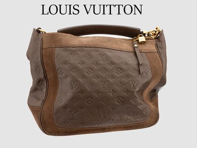 LOUIS VUITTON AUDACIEUSE Handtasche, Monogram geprägtes Kalbsleder und Wildleder, Baumwoll-Innenfutter, Goldfinish, Innenfach mit RV, Schlo? und ...