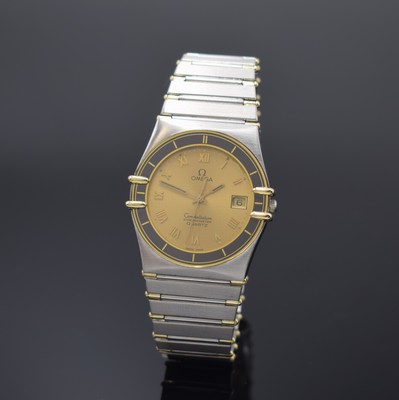 OMEGA Herrenarmbanduhr Constellation Chronometer Referenz 1980136/3980864, Schweiz um 1985, Edelstahl/Gold kombiniert inkl. Gliederband m. Faltschl., ...