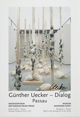 Günther Uecker, geb. 1930, Offsetlithografie ,handsign., Museum Morderner Kunst, Passau 2002, ca. 59,5x42 cm