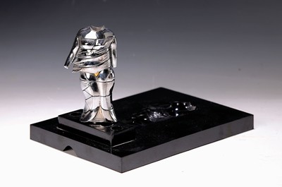 Miguel Berrocal, 1933-2006, Skulptur Mini Cariatide, Nickel beschichtet, num. 3428, sign., in der Original Transportbox, Skulptur ca. 14cm, gesamt ...