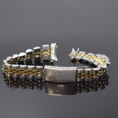 ROLEX Jubileeband in Stahl/Gold Referenz 62523.D14, Schweiz um 1980, langes, stark getragenes Band m. Anstoss-Breite 13 mm, f. Referenz 6917, ...